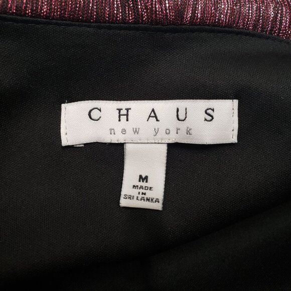 Chaus New York Metallic Plum Dolman Sleeve Blouse Size M Rhinestones Y2K Party - Picture 5 of 7